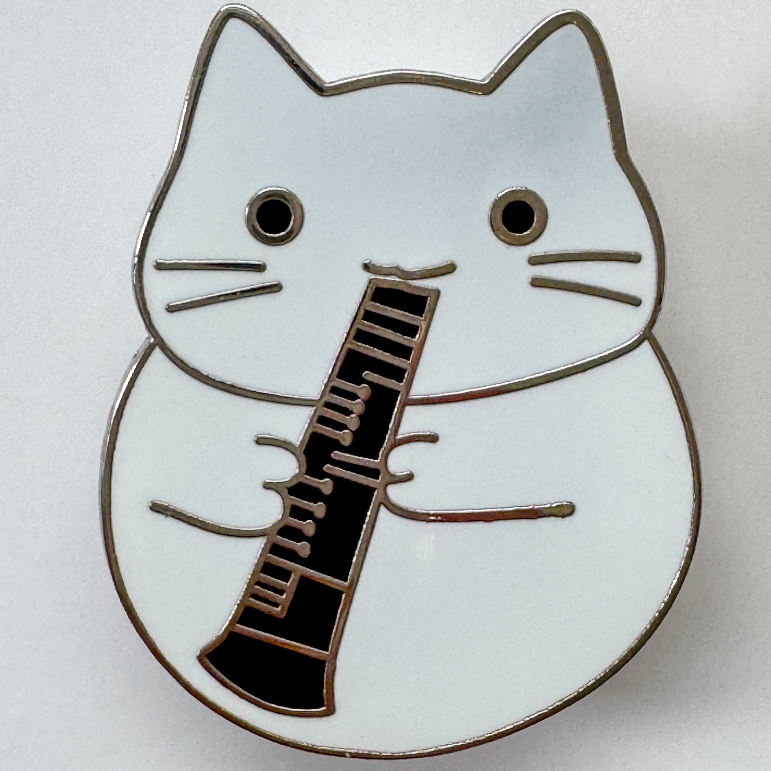 Cat with Clarinet Pin