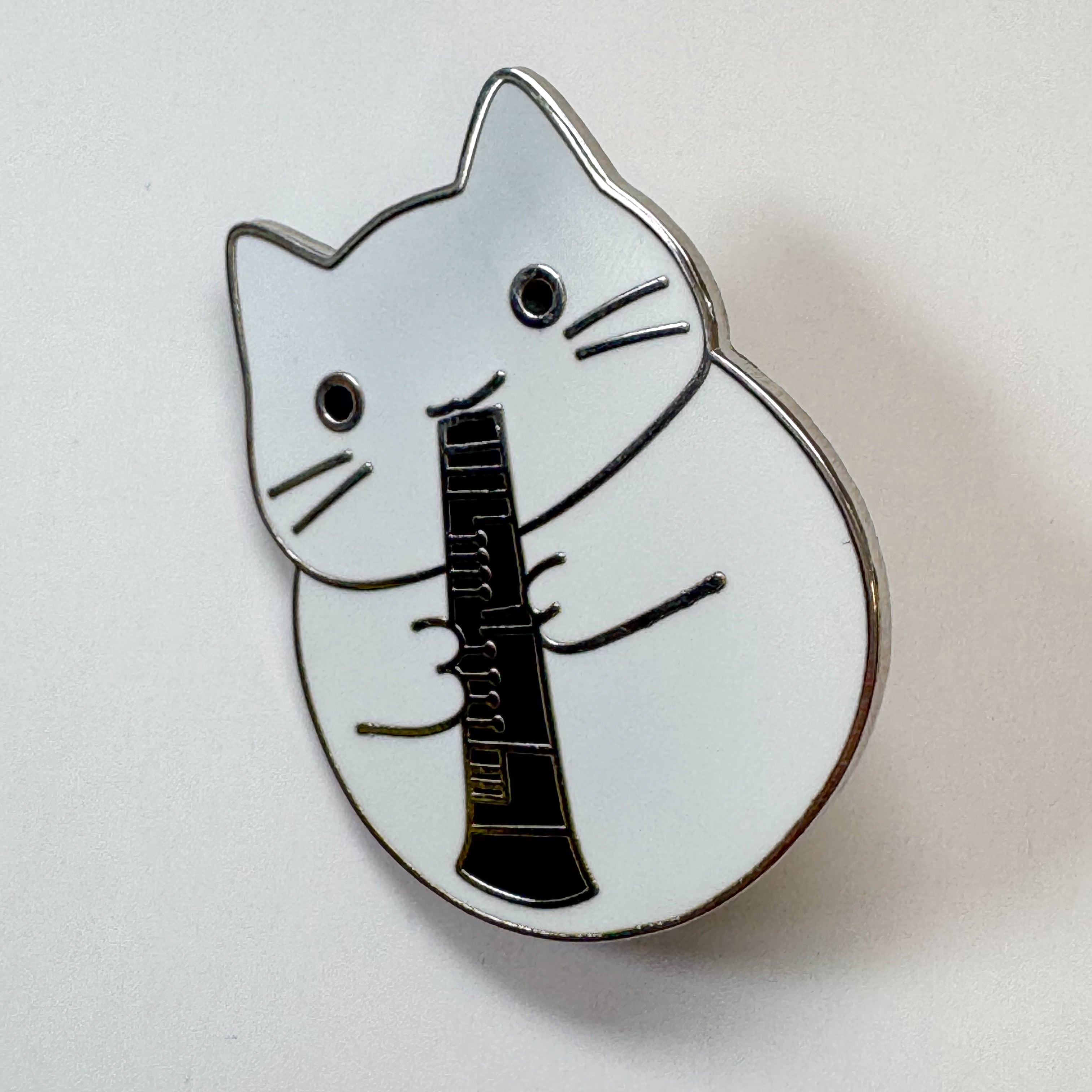 Cat with Clarinet Pin