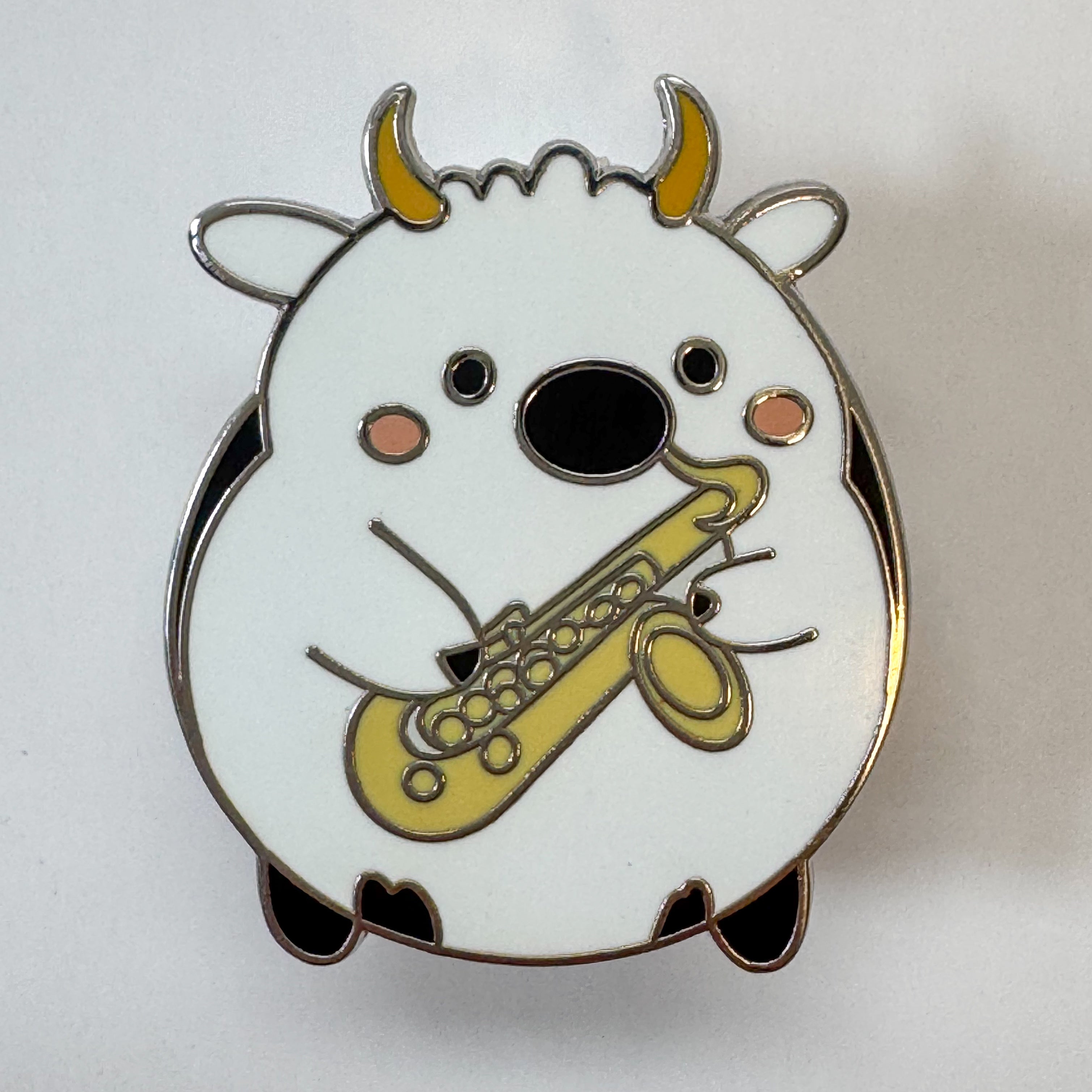 Cow with Saxophone Pin