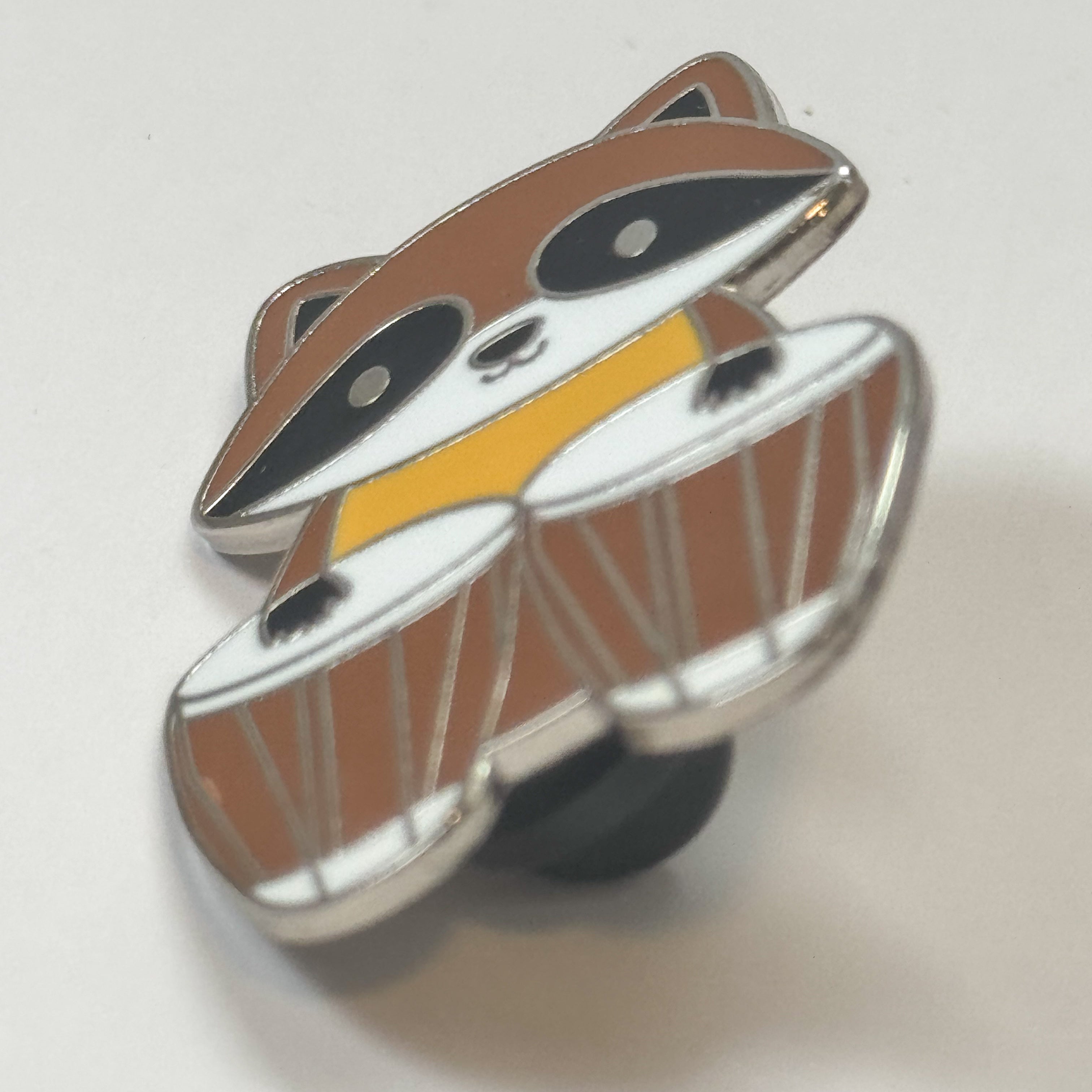 Raccoon with Bongo Drums Pin
